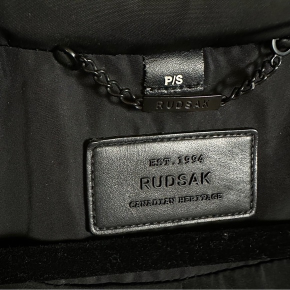 Rudsak Moira Black Belted Trench Coat Size S | Luxe Leather Layers Sleeves - Picture 6 of 11